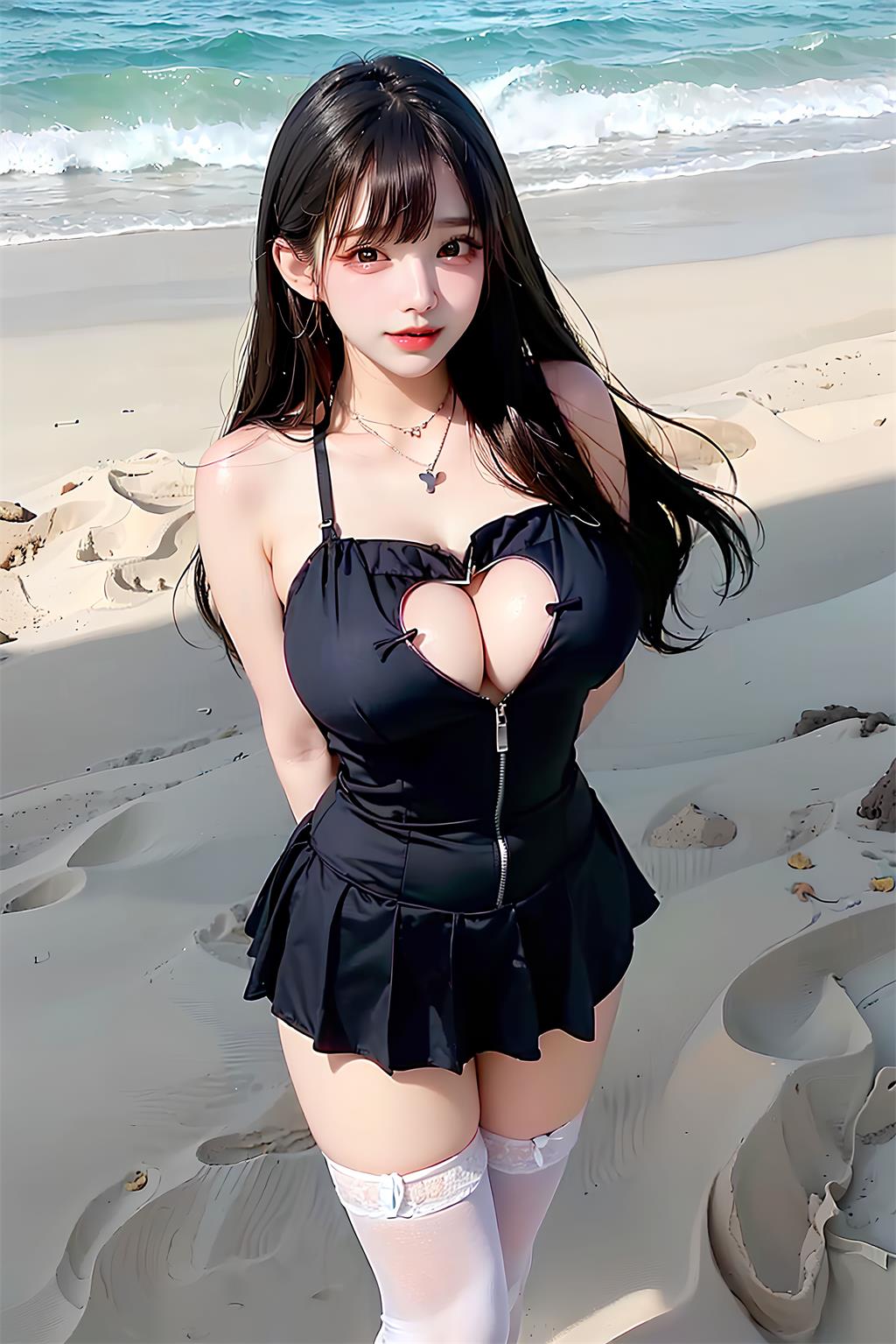 【AI绘画】沙滩上性感可爱的小姐姐